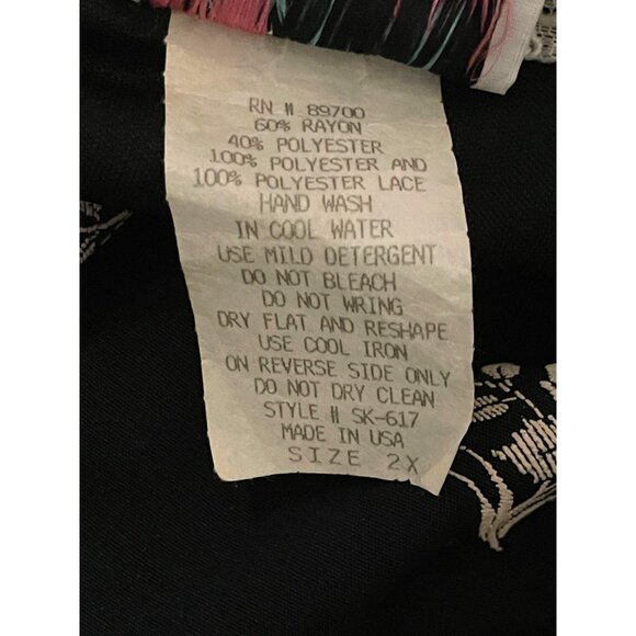 Lacy After Noon PLUS 2X Floral Lace Pearl Button Down Shirt Blouse Made in USA - Picture 8 of 12